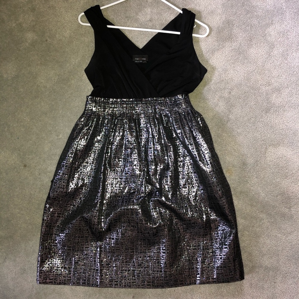 Max & Cleo Silver and Black Cocktail Dress
